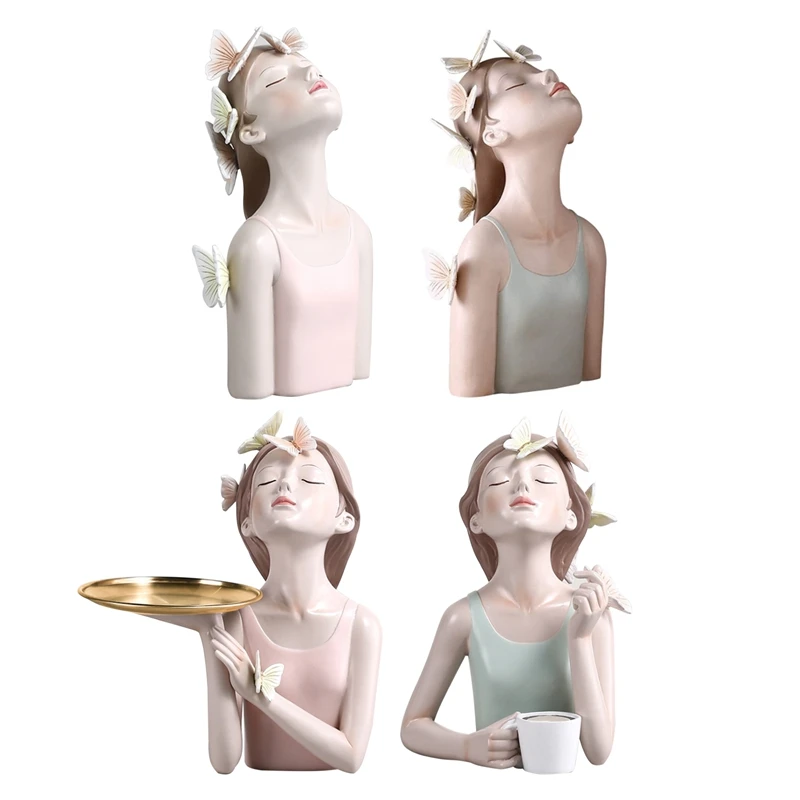 

Бюст, скульптура, Бабочка, девушка, статуя из смолы, персонаж, ручная работа, подарок, Домашний Настольный орнамент для декоративной спальни