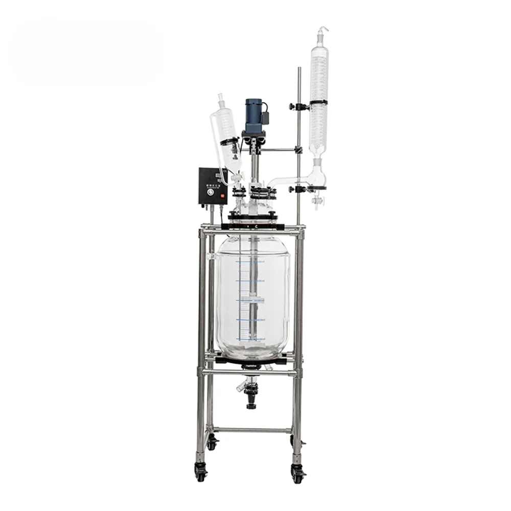 Цилиндрический стеклянный реактор с оболочкой 50 л