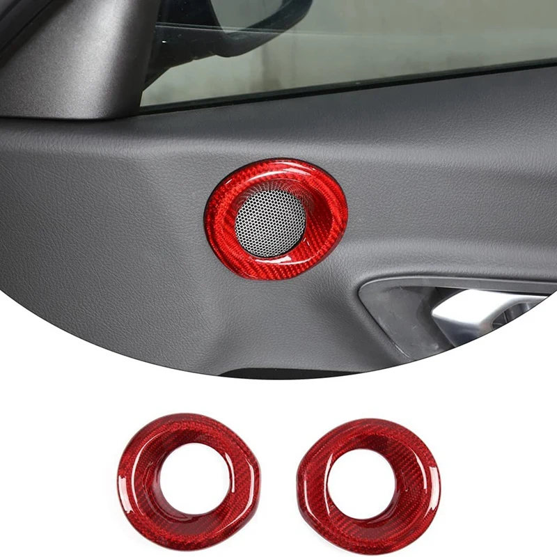 

Для Toyota Supra GR A90 A91 MK5 2019 2020 2021 2022 углеродное волокно Автомобильная дверная Колонка кольцо Крышка отделка Аксессуары, красный