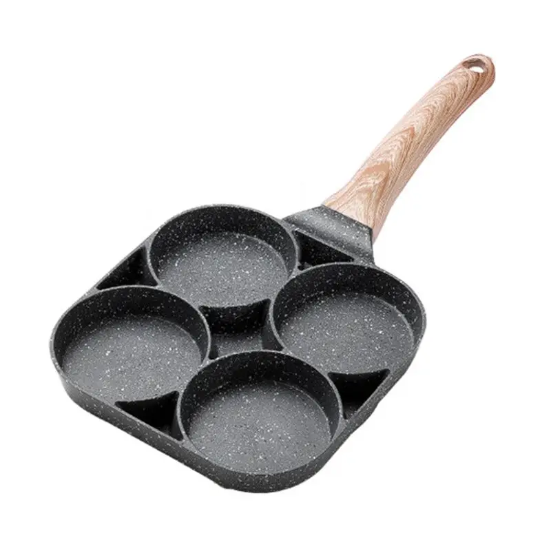 Aluminum Four-Hole Omelette Pan Burger Skillet Pancake Pan Kitchen Saucepan Nonstick Pans Cooking Pots Kitchenware Frying Pan