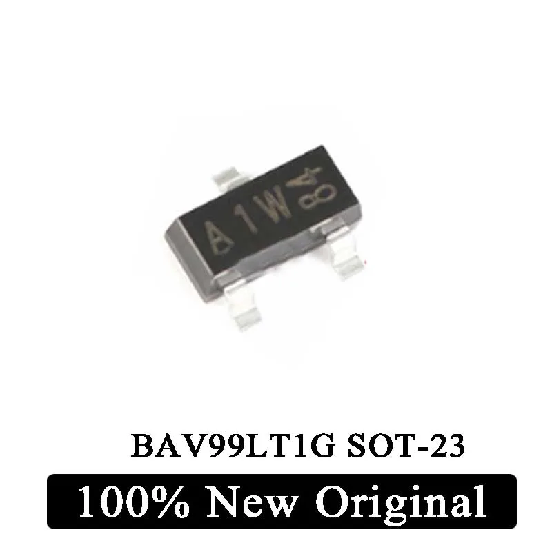 

100Pcs 100% New Original BAV99LT1G BAV99 Silkscreen A7 SOT-23 100V 215mA SMD Switch Diode IC Chip In Stock
