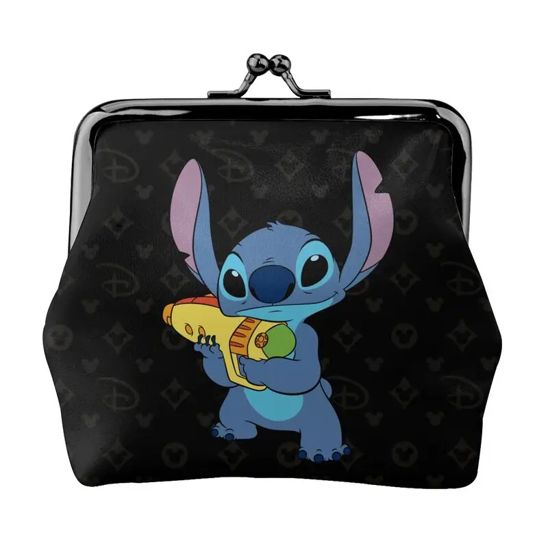 

Disney Brand Bag New Woman Cartoon Print Leather Kiss Lock Coin Purse Design Short Wallet High Quality Girl Clutch Card Holder