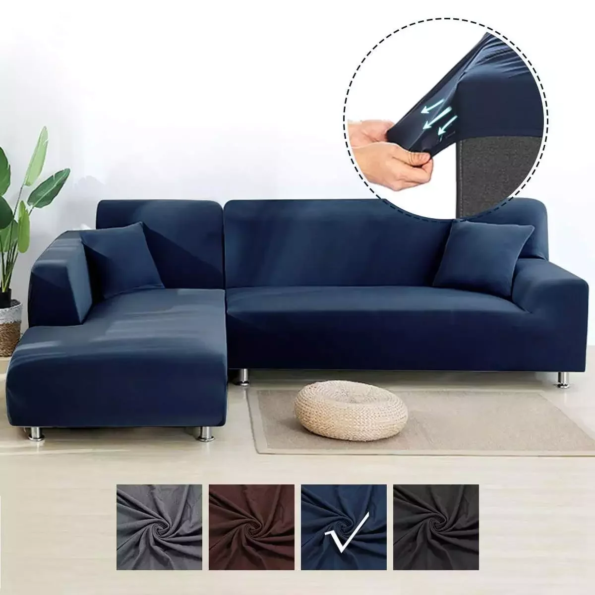 

Новый плюшевый чехол для дивана для гостиной, бархатный эластичный однотонный угловой секционный шезлонг, набор кушетки, кресло L-образной ...