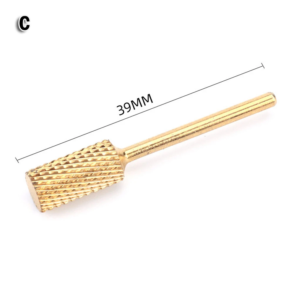 

Gold Tungsten Steel Bits Grinding Head Electric Drill Nails Mills Cutter Manicure Machine Nail Files Power Tool Accessories