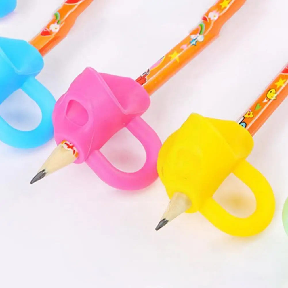 

3 Finger Silicone Pencil Pen Holder Children Writing Device Set Stationery Correction Learning 3 Piece/ Grip Posture Tool A H6g6
