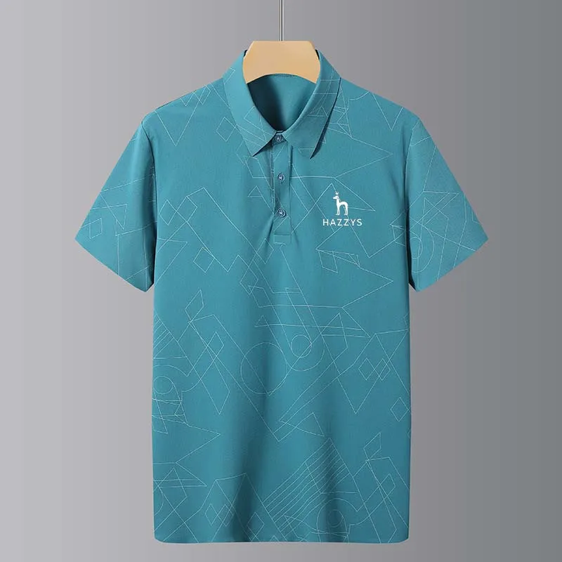 Men's HAZZYS Golf Wear Men Polo Clothing Summer Shirt Design Geometric Patterns Solid Color Short Sleeve Casual  Business Sports