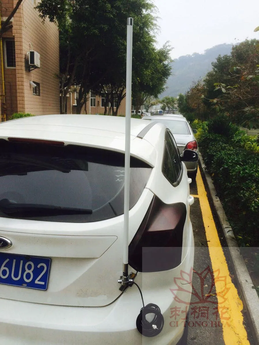 Amateur mobile radio fiberglass UHF male uhf vhf dual band car radio solid fiberglass antenna 144 430M