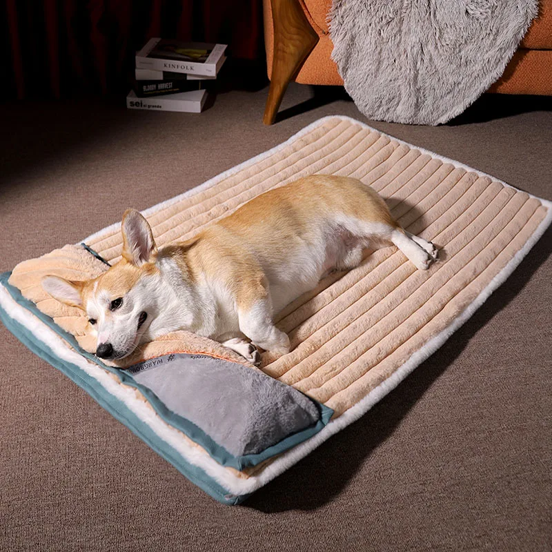 

Dog Mats Dog Sleeping Pads Winter Warming Kennels Large Dogs Sleeping Anti-Tear Bite Removable Washable Pet Cotton Pads