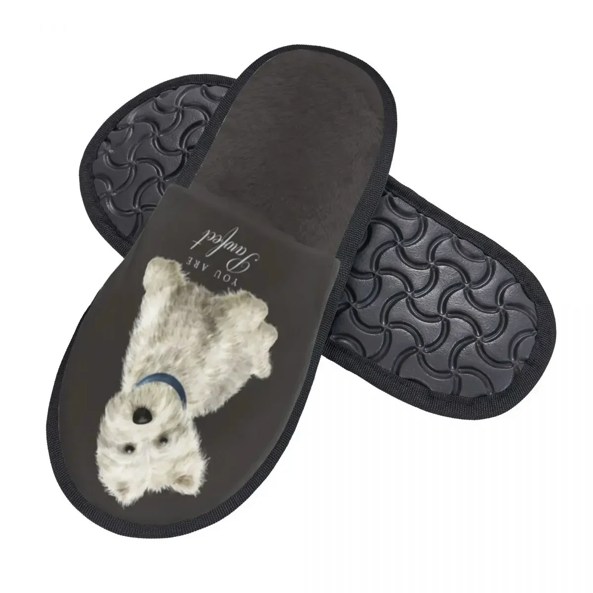 Westie West Highland Terrier Тапочки для гостей собаки отеля женские домашние тапочки с