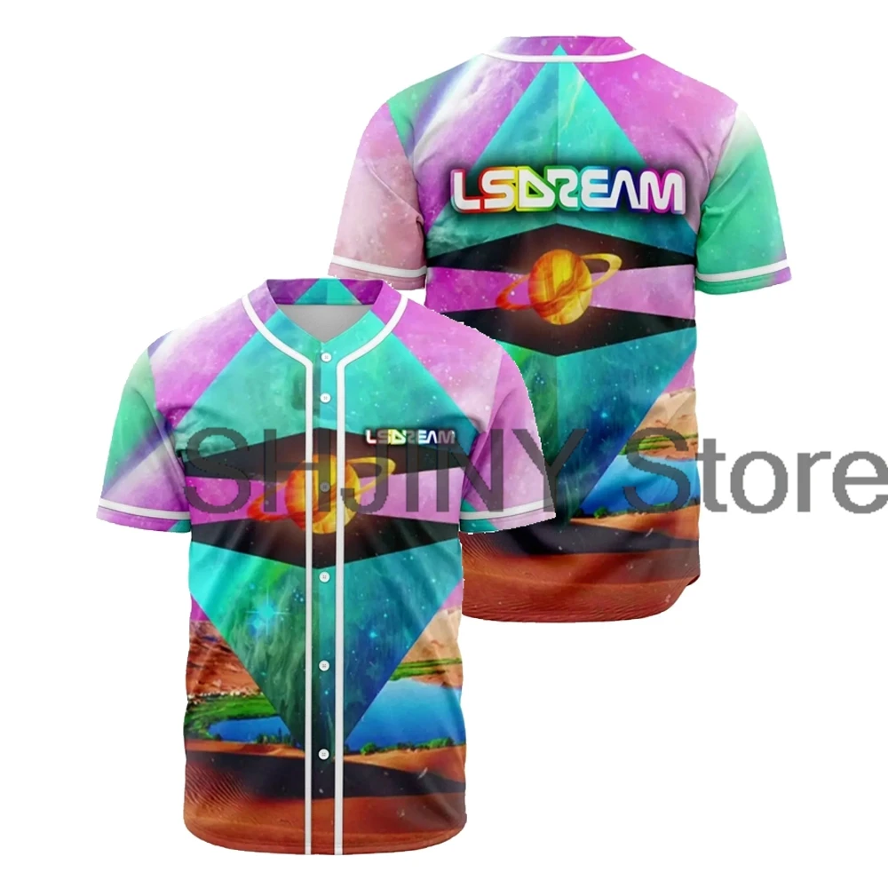 Майка Lsdream бейсбольная куртка рубашки унисекс футболка с коротким рукавом для