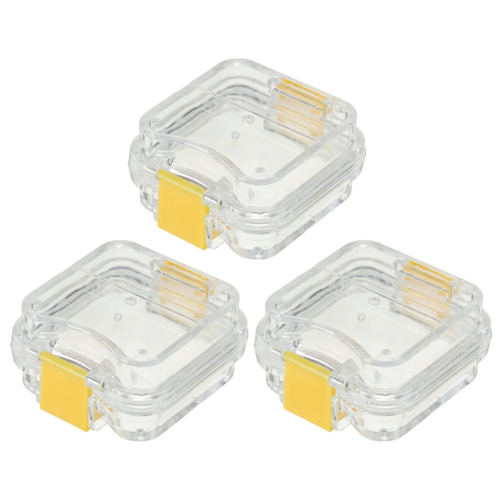 

3 Pcs Denture Box Supply Lady Tools Professional Retainer Case Travel Accesories Household Outdoor Transparent Film Portable
