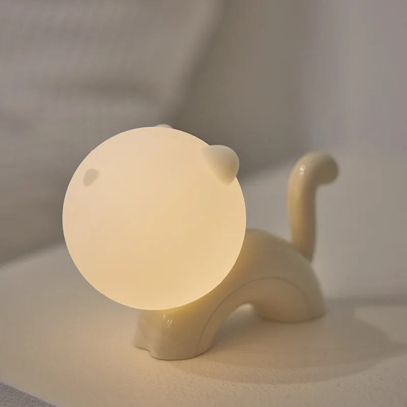 

LED Night Light For Children Baby Kids soft Silicone Touch Sensor 7 Colors cartoon Cat sleeping lamp home bedroom decoration