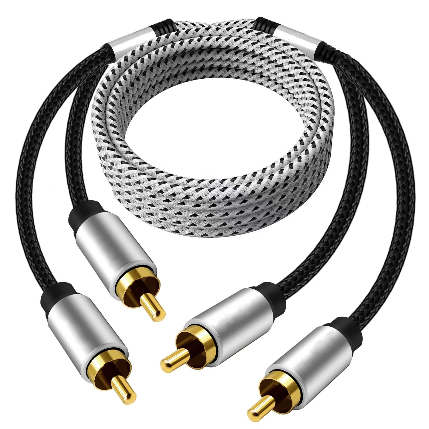 Кабель от 2 до Rca автомобильный аудиокабель алюминиевый сплав бескислородная