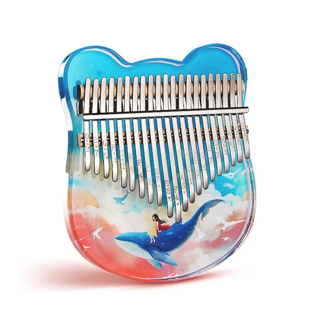 

17/21Keys Transparent Kalimba Thumb Piano Beginner Portable Musical Finger Piano Creative Gifts With Tuning Hammer Rod