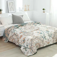 100 cotton muslin summer blanket bedspread gauze bed sofa cover multifunction travel breathable throw blanket 150200200230cm