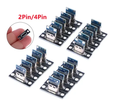 10 шт. Разъем USB 3.1 типа C с винтовой крепежной пластиной Type-C USB-разъем 2-контактный