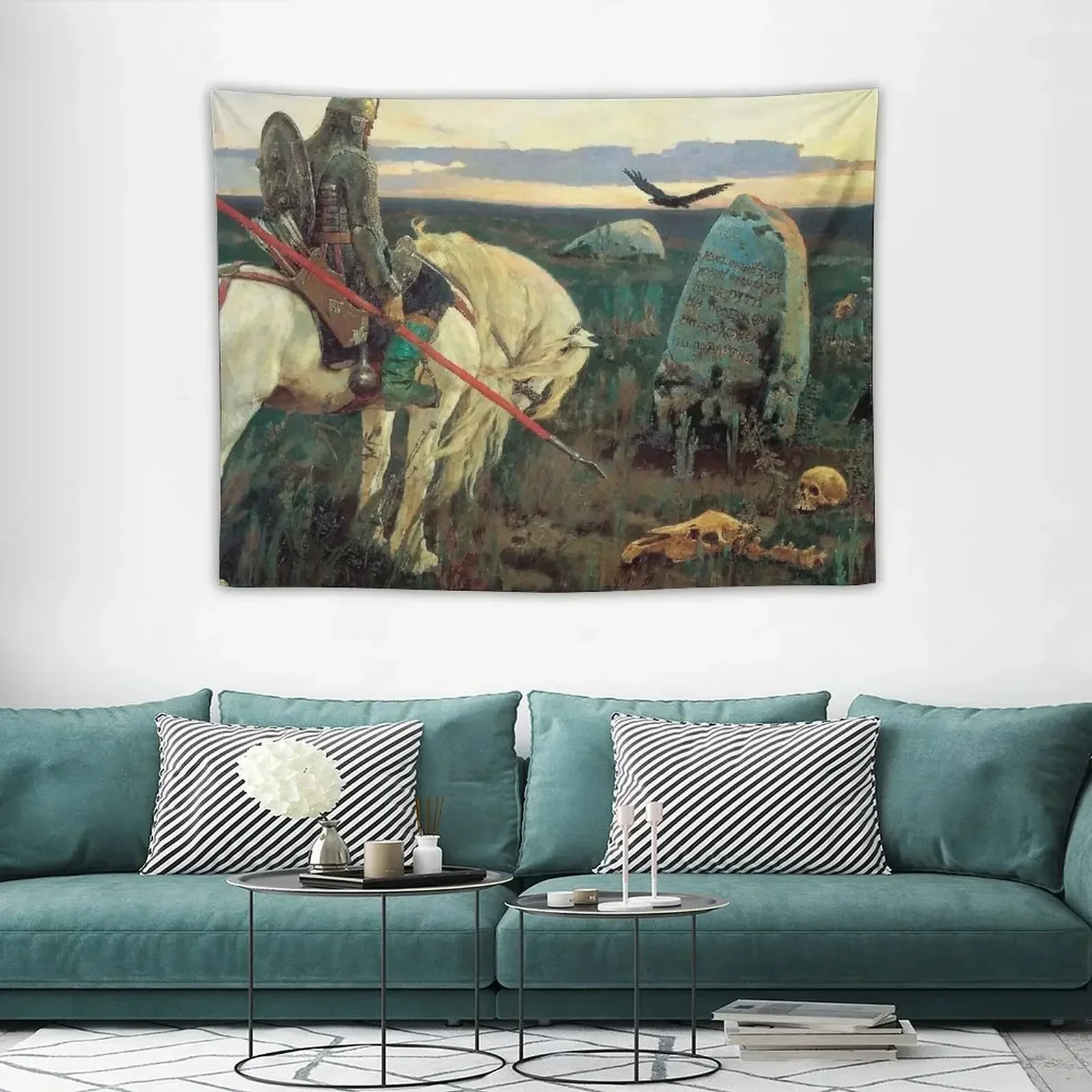 Рыцарь на перекрёсах Виктор Васнецов Гобелен Эстетический декор комнаты