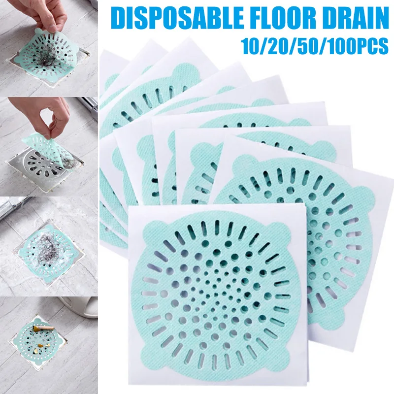 

Disposable Sink Strainer 10/20/50/100PCS Hair Stoppers Catchers Shower Drain Sticker Floor Filter Paper Cover Dropshipping
