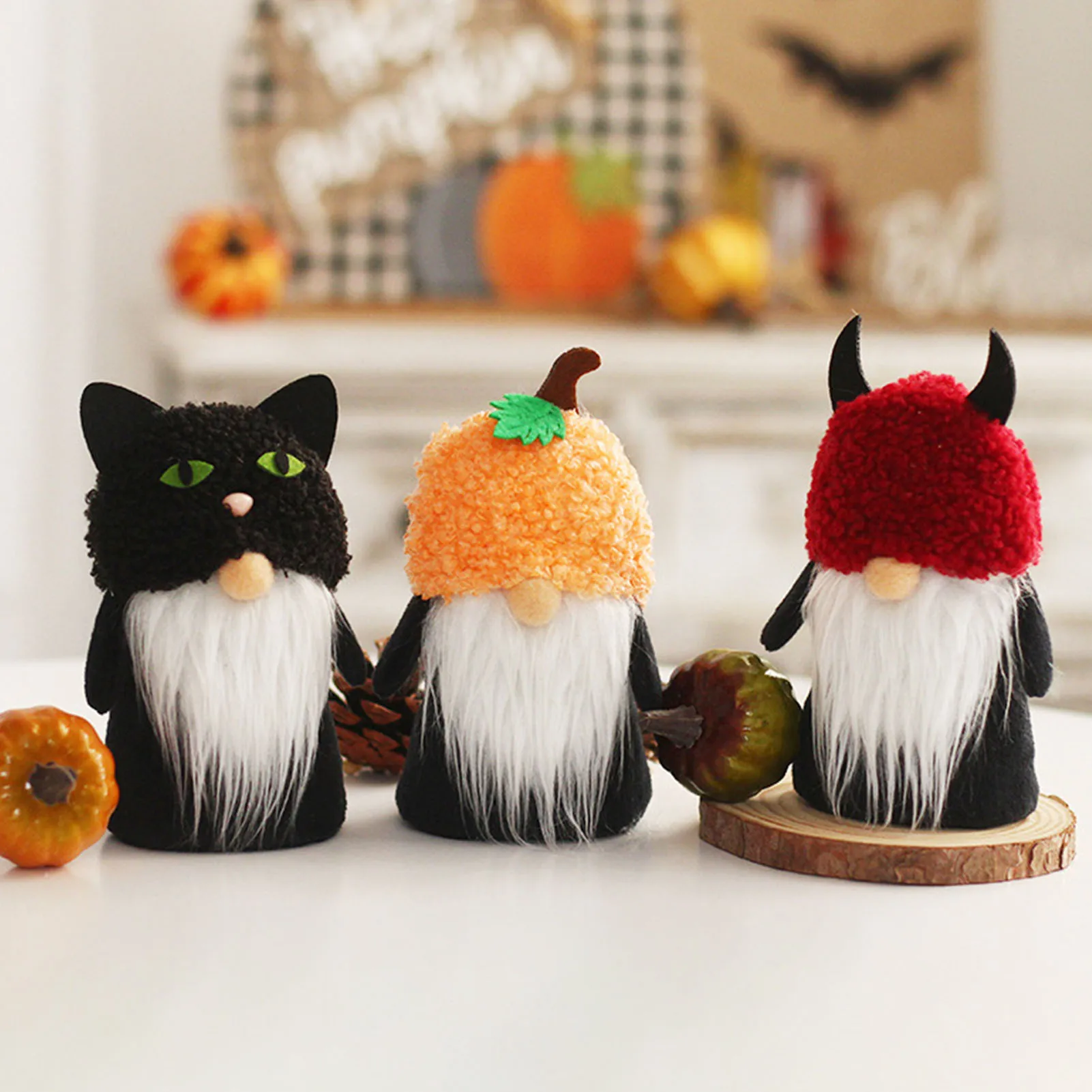 

Безликие гномы плюшевые для Хэллоуина, призрак, тыква, Безликие, старики, гномы, плюшевые куклы, украшения для искусственных кукол