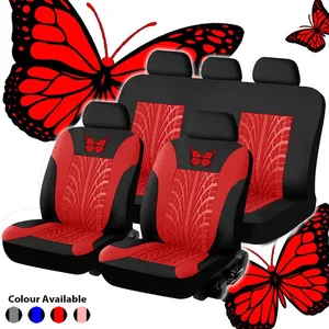 Butterfly-Pattern Universal Car Seat Cover Protector Full Set Automobile Cushion Pad  Auto Car Accessories Interior