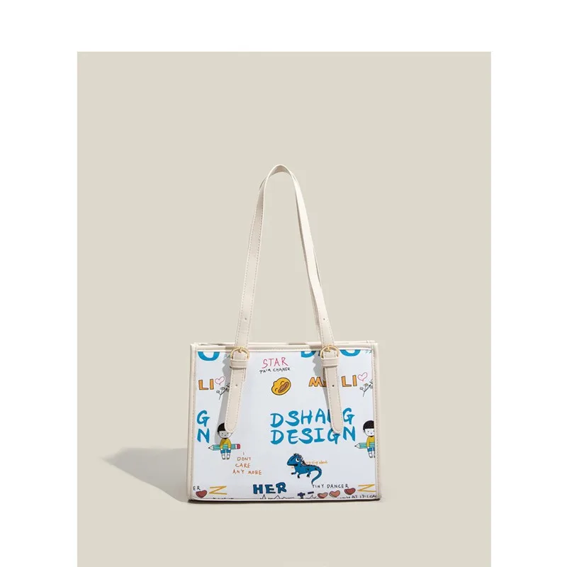 

Модная большая сумка-мессенджер Dave & Di, милый мультяшный женский саквояж в английском стиле, вместительная сумка на плечо для подмышек, весн...