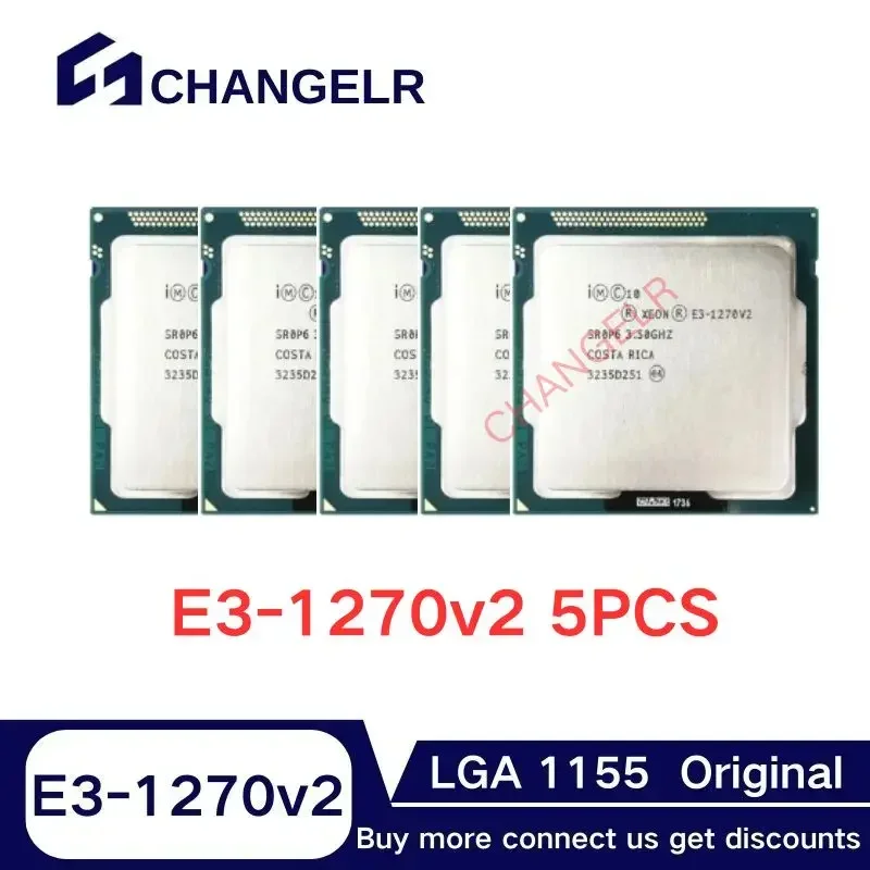 5 шт. E3-1270V2 SR0P6 4-ядерный 8-поточный LGA1155 22NM 3 ГГц 8M E3-1270 V2 E3 1270 LGA 1155