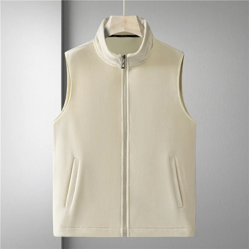 

Осенне-зимние жилеты, куртки для мужчин, облегающие, на молнии, с подкладкой, новинка, шнек, бархатные, теплые, толстые, искусственные пальто