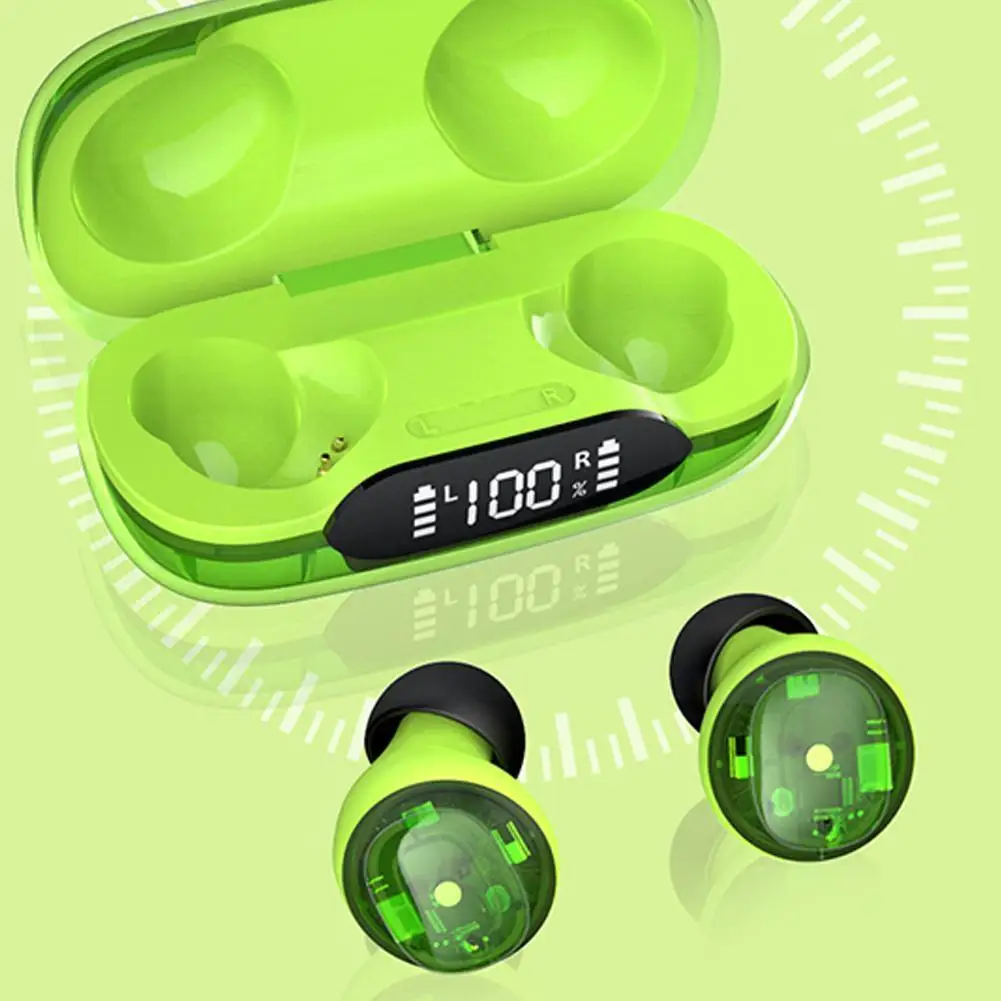 

Прозрачные наушники с шумоподавлением Беспроводные наушники стерео звук Bluetooth-Совместимость 5,2 IPX5 Водонепроницаемый для музыки Ga D1P8