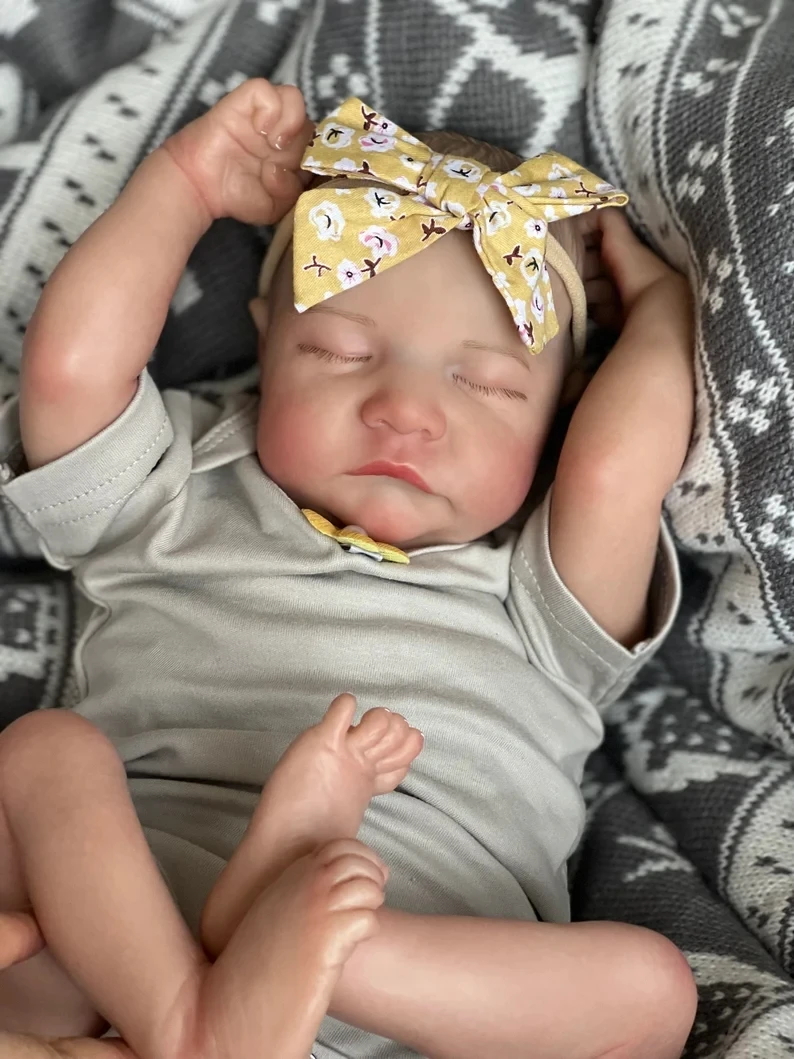 

19inch Levi Reborn Baby Doll Painted Hair Newborn Size Real Picture Handmade 3D Skin Collectible Art Doll