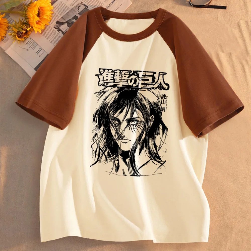 Фото Футболка Attack on Titan для женщин, эстетичная японская милая футболка в стиле Y2K, эмо-стиль, корейская мода, для летних вечеринок №3