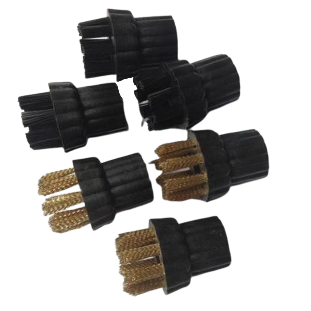 Fit For Steam Mop X5 Steam Cleaner Brush Brass Nylon 6pcs /set Components Head Spare Parts 4x3cm Accessories Nozzles