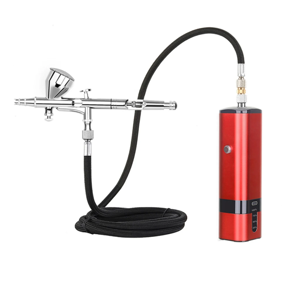 Rechargeable Airbrush With Noiseless Compressor Set Ladys Gifts Powerful Type C USB High Psi Power Display Pneumatic Tool