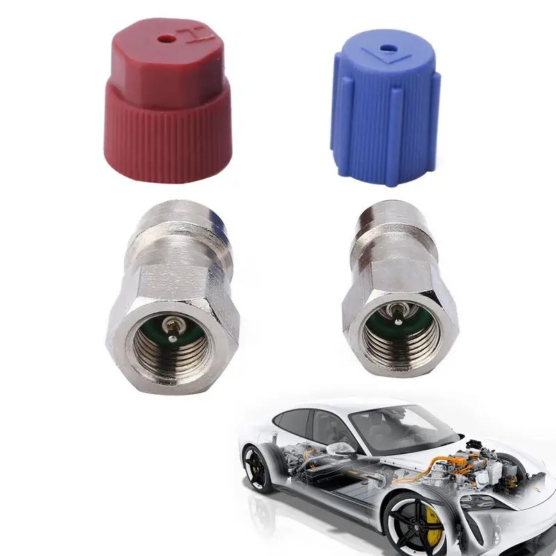 

R12 To R134a Retrofits Kit R12 R22 To R134A High/Low Fitting Port Retrofits 1/4'to 7/16-20 UNF Conversion Adapter Fits For AC