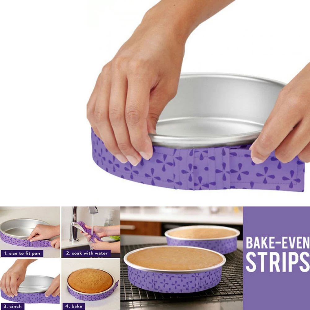 

Baking Tray Protection Cake Pan Strips Bake Even Strip Belt Moist Level Decorat Tools Protect Banding Cloth Kitchen Gadgets