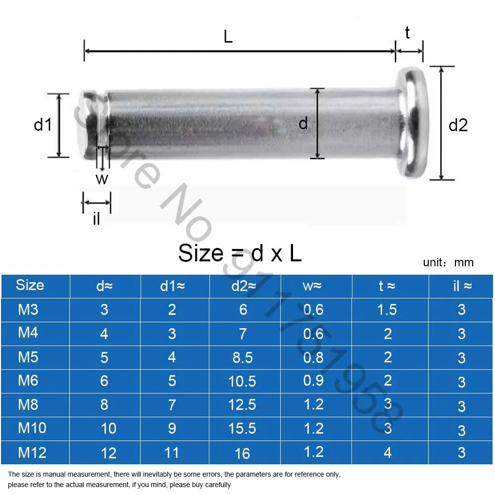 1/5 шт. шпилька из нержавеющей стали |
