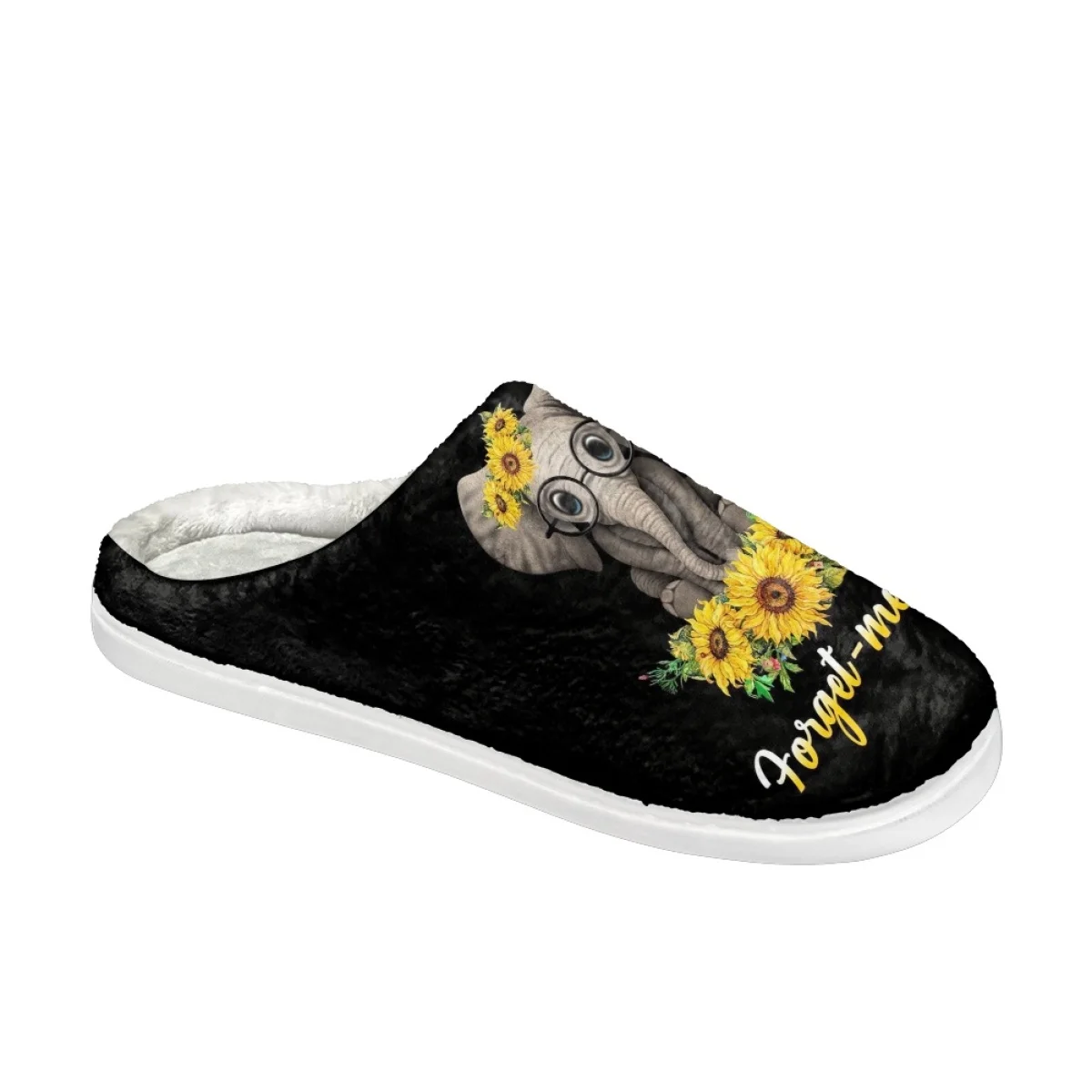 Милые мягкие бесшумные шлепанцы для дома в виде слона и подсолнуха женские