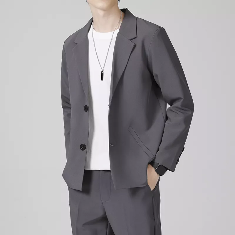 

Casual Suit Jacket Male Oversize Korean Version Trend Handsome Men's Small Suit Elegant Dk Uniform High Street Blazer Coat