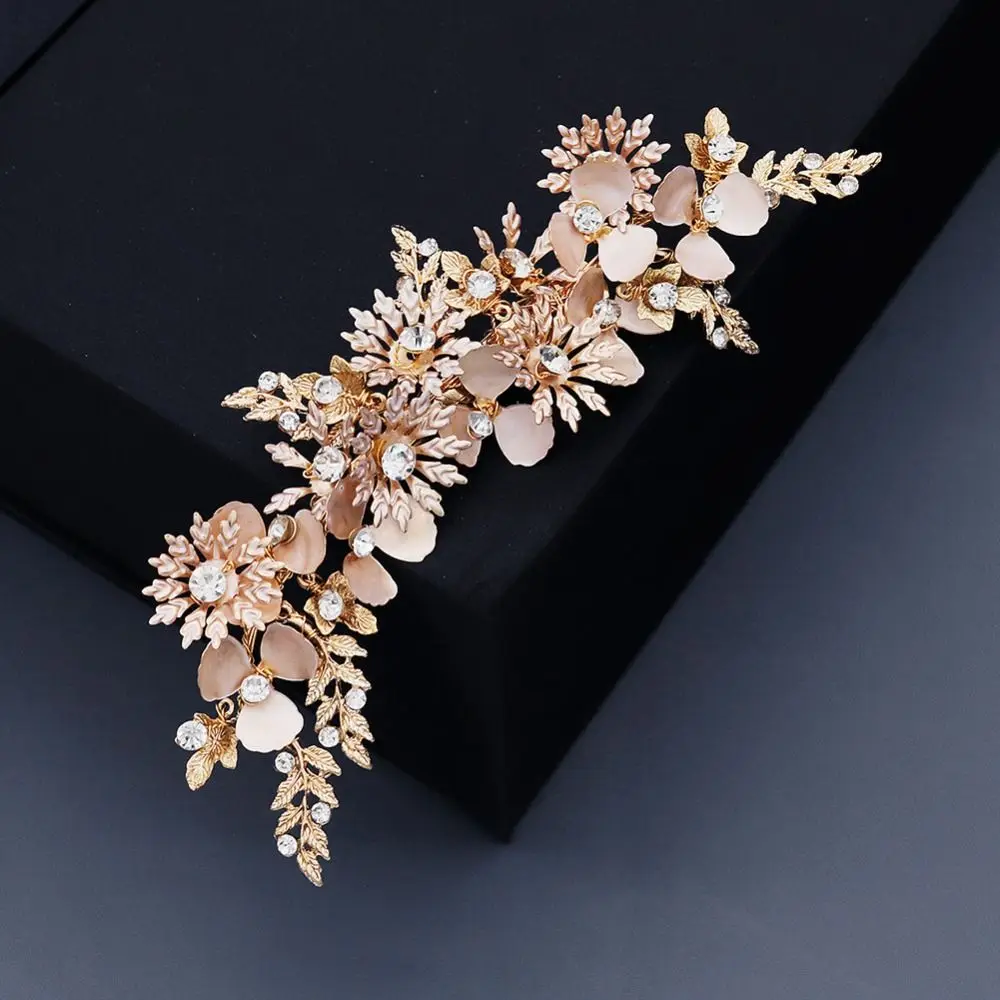 

Gift Princess Jewelry Wedding Alloy Flower Tiara Crown Bridal Headbands Crystal Headdress Rhinestone Headpiece