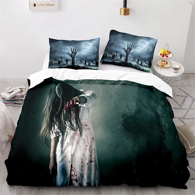 

Horror Theme King Duvet Cover Zombie Hand Comforter Cover Microfiber Gothic Spooky Bedding Set Twin Queen For Teens Adults Men
