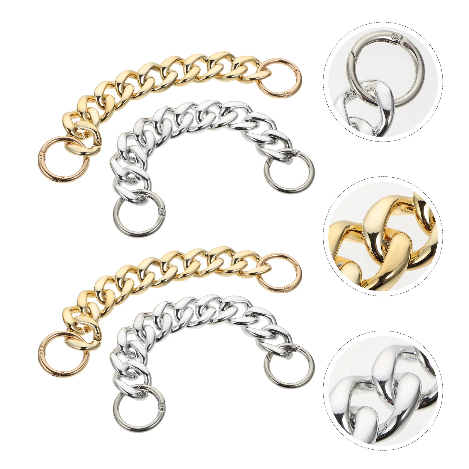 

4 Pcs Hole Shoes Chain Decor Decorative Buckle Girls Track Accessories Decors Decoration Chains Acrylic Slippers DIY