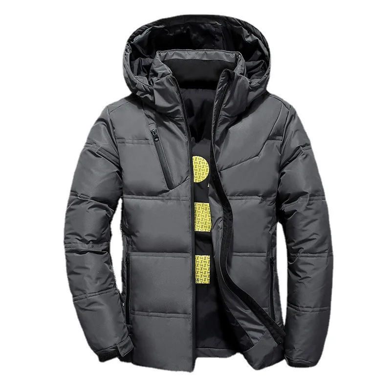 Men's Down Jacket Short Men's Winter Thickened Hooded Casual White Duck Down Outdoor Tooling Wholesale