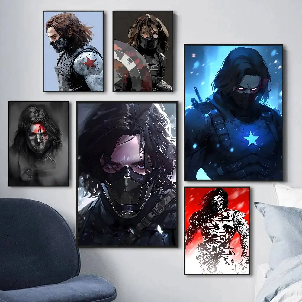 Фото B-Buckys Barnes Winter S-Soldiers без рамки, постер из белой бумаги, винтажный декор для комнаты, бара, кафе, винтажная декоративная живопись №1