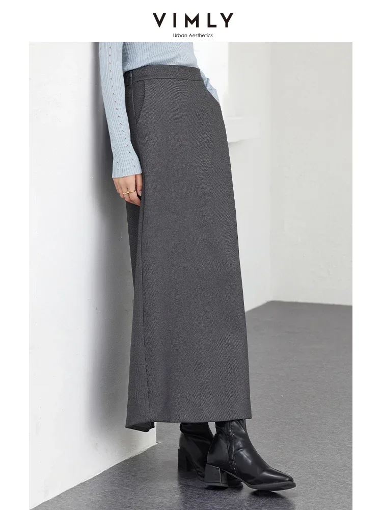 VIMLY женские классические длинные юбки в стиле ретро осенние элегантные офисные