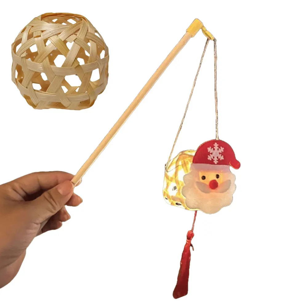 Рождественский бамбуковый тканый фонарь со светодиодной подсветкой креативный