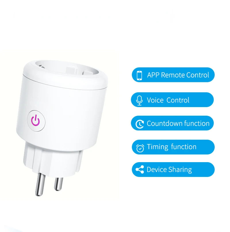 

WiFi Smart Plug EU Plug Power Socket Outlet Smart Home Voice Control Power Monitor Timing For Alexa Google Assistant