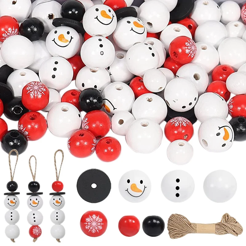 

141 шт. рождественские деревянные бусины для рукоделия, искусственное фермерское производство, женские круглые бусины в стиле бохо