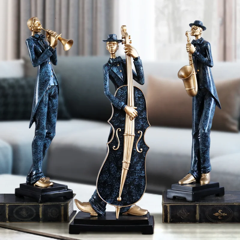 

Home Decor Resin Musician Music Band Statues Decoration Home Livingroom Bar Cafe Desktop People Sculpture Figurines Crafts Decor