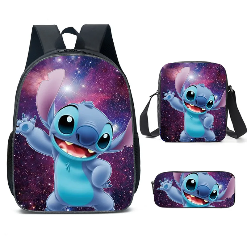

Stitch Three-piece Schoolbag Anime Surrounding Starry Sky Student Backpack Printing Large-capacity Outdoor Backpack