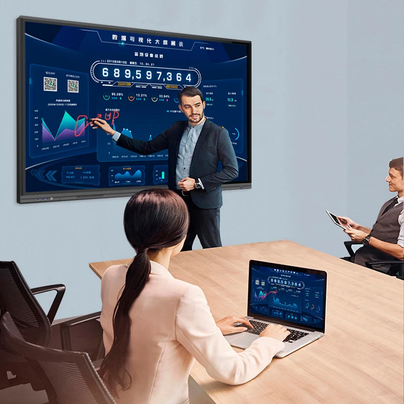 Фото Новая интерактивная доска с сенсорным экраном 4K LCD, 65, 75, 86, 98 дюймов, LED Smart Blackboard №5