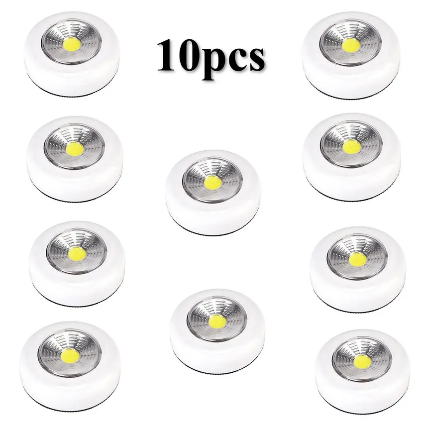 10 חבילת LED תחת קבינט אור עצמי דבק אלחוטי קיר מנורת ארון ארון מגירת בארון חדר שינה מטבח לילה אורות